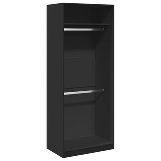 Armoire De Rangement - Armoire De Chambre Noir 80x50x200 Cm Bois D'ingénierie