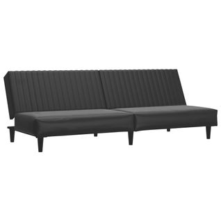 Canapé Convertible - Canapé-lit 2 Places Noir Similicuir - 200x84,5x69cm