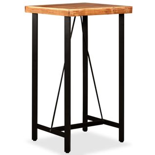 Table De Bar - Table Haute - Table à Manger Bois Massif D'acacia 60x60x107 Cm