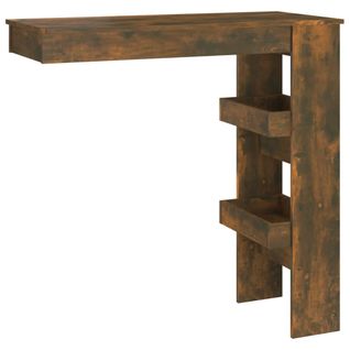 Table De Bar - Table Haute - Table à Manger Murale Chêne Fumé 102x45x103,5cm Bois D'ingénierie