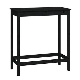 Table De Bar - Table Haute - Table à Manger Noir 100x50x110 Cm Bois Massif De Pin