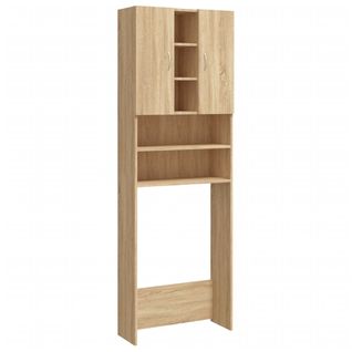 Meuble Lave-ligne, Armoire De Buanderie, Meuble Pour Machine à Laver Chêne Sonoma 64x25,5x190 Cm