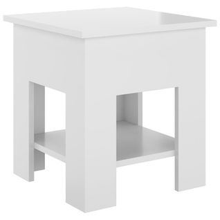 Table Basse - Table De Salon Blanc Brillant 40x40x42 Cm Bois D'ingénierie