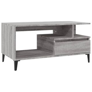 Table Basse - Table De Salon Sonoma Gris 90x49x45 Cm Bois D'ingénierie