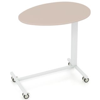 Bureau Assis-debout Mobile Bureau Avec Vérin Pneumatique Avec Roulettes Verrouillables Rose+blanc