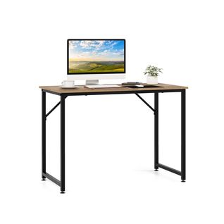 Bureau D'ordinateur Bureau D'ecriture Avec Repose-pieds Réglables 100x50x77cm Naturel