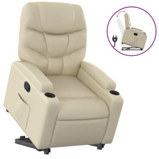 Fauteuil Relax - Fauteuil Inclinable - Fauteuil De Relaxation Crème Similicuir