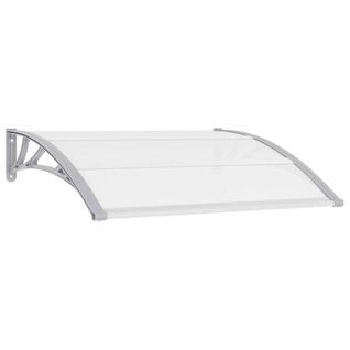 Store Banne - Auvent De Porte Gris Et Transparent 120x75 Cm PC At25