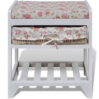 Étagère à Chaussures, Range-chaussures Et Panier 42,5x32x45,2 Cm Paulownia