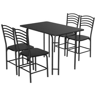 Ensemble Table à Manger Avec 4 Chaises, Ensemble De Salle à Manger Cadre En Métal Noir