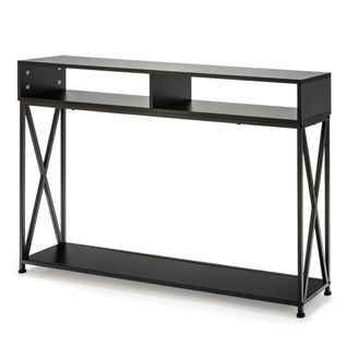 Table Console - Table D'entrée - Meuble D'entrée Anti-basculement Acier 120x23x79cm Noir