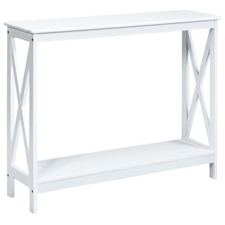 Table Console - Table D'entrée - Table De Canapé Industriel 100 X 30 X 80 Cm Blanc