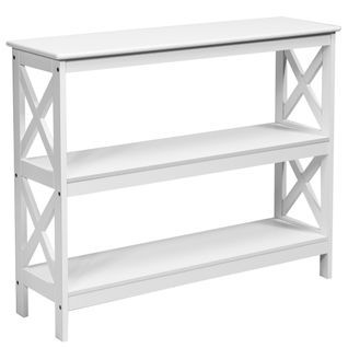 Table Console - Table D'entrée - Table De Canapé Industriel Avec 2 Étagères 100x33x80 Cm Blanc