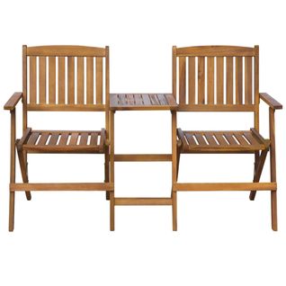 Banc De Jardin Pliant Et Table à Thé - Mobilier D'extérieur 140cm Bois D'acacia Solide