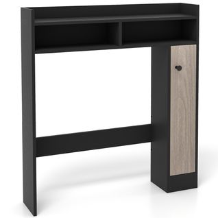 Meuble De Toilette Wc, Étagère De Toilette Avec 2 Compartiments Et 1 Porte Étagères Réglables