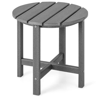 Table Basse De Jardin En Hdpe Anti-uv Charge Max.:100 Kg Table D’appoint Intérieur Extérieur Gris