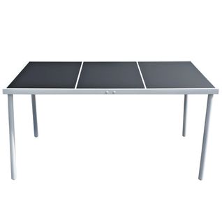 Table De Jardin - Table D'extérieur 150x90x74 Cm Noir Acier