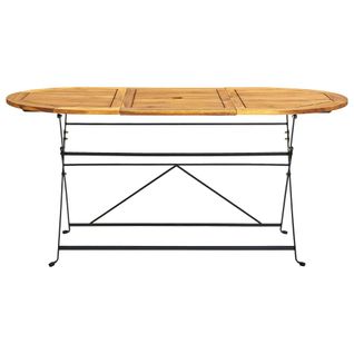 Table De Jardin - Table D'extérieur 160x85x74 Cm Bois D'acacia Massif Ovale