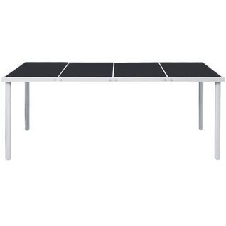 Table De Jardin - Table D'extérieur 190x90x74 Cm Noir Acier