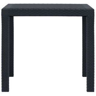 Table De Jardin - Table D'extérieur Anthracite 79x79x72cm Plastique Aspect De Rotin
