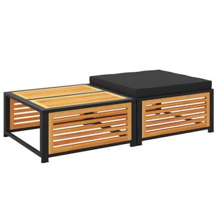 Table De Jardin - Table D'extérieur Avec Tabouret Bois D'acacia Massif