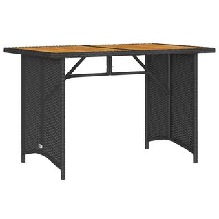 Table De Jardin - Table D'extérieur Et Dessus En Bois Noir 110x68x70 Cm Poly Rotin