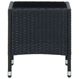 Table Basse De Jardin - Table Extérieure - Table De Patio Noir 40x40x45 Cm Résine Tressée D512