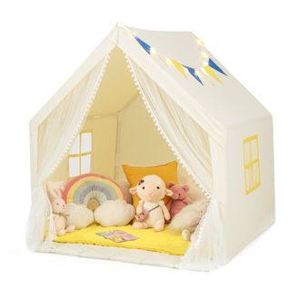 Tente De Jeu - Tente Pour Enfants Avec Lumières D'étoiles Tapis En Coton Lavable Cadeau