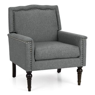 Fauteuil Fixe Fauteuil Moderne De Milieu Du Siècle Avec Coussin Gris