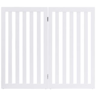 Barrière Autoportante Pour Chien 2 Panneaux En Bois Charnières Métalliques à 360° Antidérapants