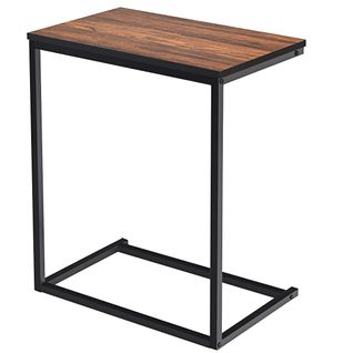 Table D’appoint Table Basse Portable Table Pour Ordinateur PC Forme U Irréglable Marron