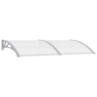 Store Banne - Auvent De Porte Gris Et Transparent 200x75 Cm PC At29