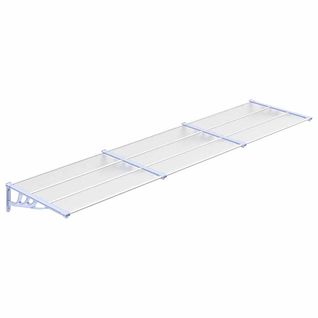 Store Banne - Auvent De Porte Gris Et Transparent 358,5x90 Cm Polycarbonate At32