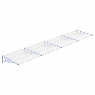 Store Banne - Auvent De Porte Gris Et Transparent 396x90 Cm Polycarbonate At33
