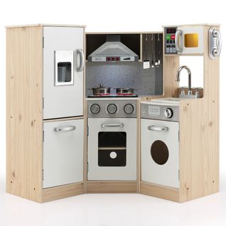 Cuisine Enfants En Bois XXL Angle 105 X 49 X 85 Cm Cuisine Complet Avec Four Lave Linge 3 An+