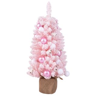 Mini Sapin De Noël - Arbre De Noël Artificiel De 90 Cm Avec 12 Boules De Coton Naturel 24 Boules