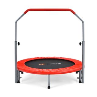 Mini-trampoline Pliable 101 Cm Pour Adultes Et Enfants Avec Main Courante En Mousse Réglable