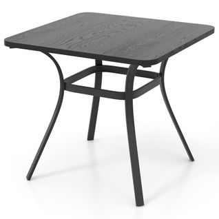 Table De Salle à Manger Extérieure En Métal 80 X 80 Cm Carrée Avec 4 Pieds Incurvés