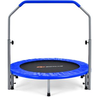 Trampoline De Fitness Pliable, Tapis De Saut 101 Cm Avec Main Courante En Mousse Hauteur Réglable