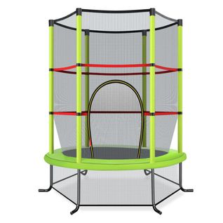 Trampoline De Jardin, Tapis De Saut Pour Enfants Ø165cm Avec Filet De Protection