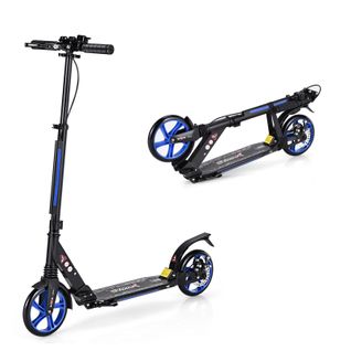 Trottinette à 2 Roues, Tapis De Saut Avec Frein Pliable 3 Hauteures Aajustables