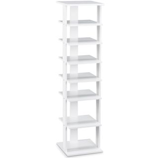 Etagère à Chaussures, Range-chaussures à 7 Niveaux En Bois 26,5 X 27,5 X110 Cm Blanc