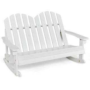 Fauteuil à Bascule Jardin En Bois De Sapin 2 Places Pour Enfants De 3 Ans+ Avec Inclinaison 30°