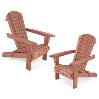Lot De 2 Chaises Adirondack Pliantes Chaise Longue Pliante En Bois Dossier Haut Accoudoirs