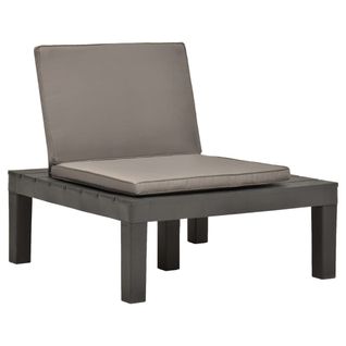 Lot De 2 Chaises De Jardin - Fauteuils D'extérieur Avec Coussins Plastique Anthracite A333