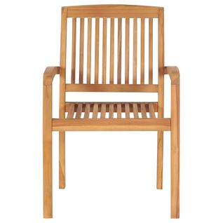 Lot De 2 Chaises De Jardin Empilables - Fauteuils D'extérieur Bois Teck Solide A380