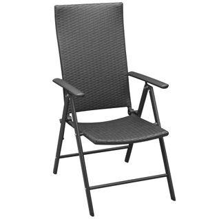 Lot De 2 Chaises De Jardin Empilables - Fauteuils D'extérieur Résine Tressée Noir A385