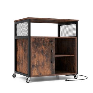 Classeur Latéral Mobile Avec Station De Charge Et Trou De Gestion Des Câbles Support D'imprimante