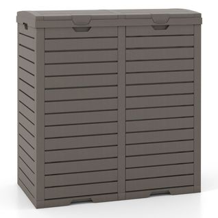 Poubelle D'extérieur 135 L Poubelle Etanche à Double Seau Couvercle à Plusieurs Niveaux