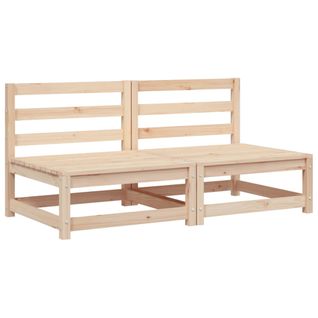 2 Pièces Canapés De Jardin - Canapés D'extérieur Sans Accoudoirs Blanc Bois Pin Massif
